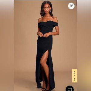COPY - Lulus Song of Love Black Off-the-Shoulder Maxi Dress